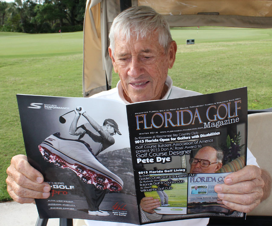 Arthur Hills reading Florida Golf Magazine